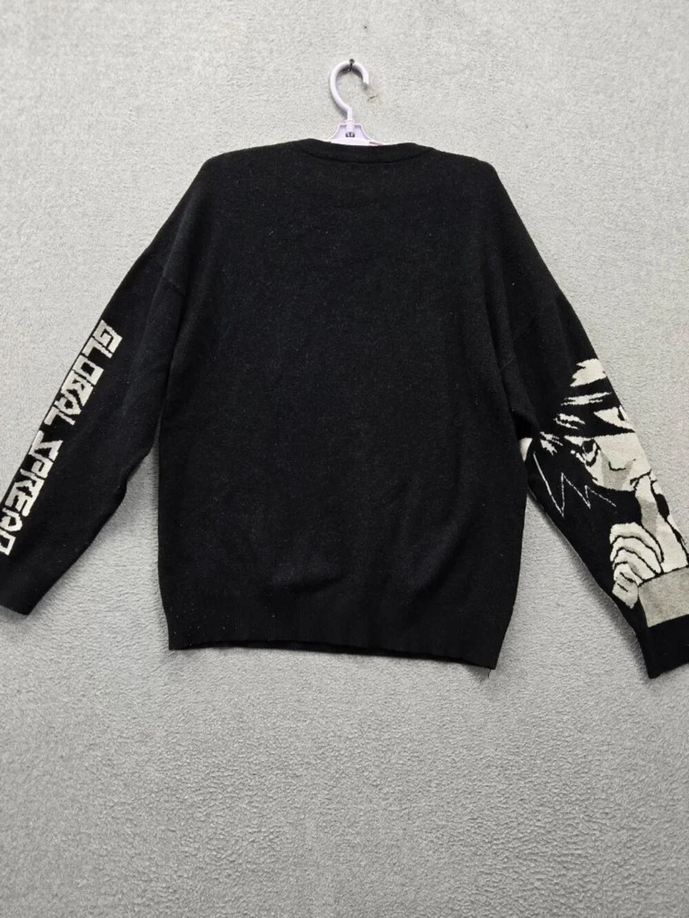 Death Note Men Sweater S Black Misa Amane Knit Pullover Unisex Anime Crew Neck